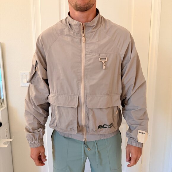 RCOS Taupe Cargo Track Jacket Mauve Polyester Utility Men’s - Picture 4 of 6